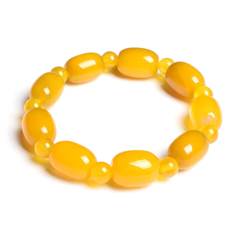 Beaded Bracelet Natural Stone Green Agate Drum Barrel Shape for Women