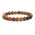Beaded Bracelet Natural Stone Red Turquoise Picasso Jasper Elastic
