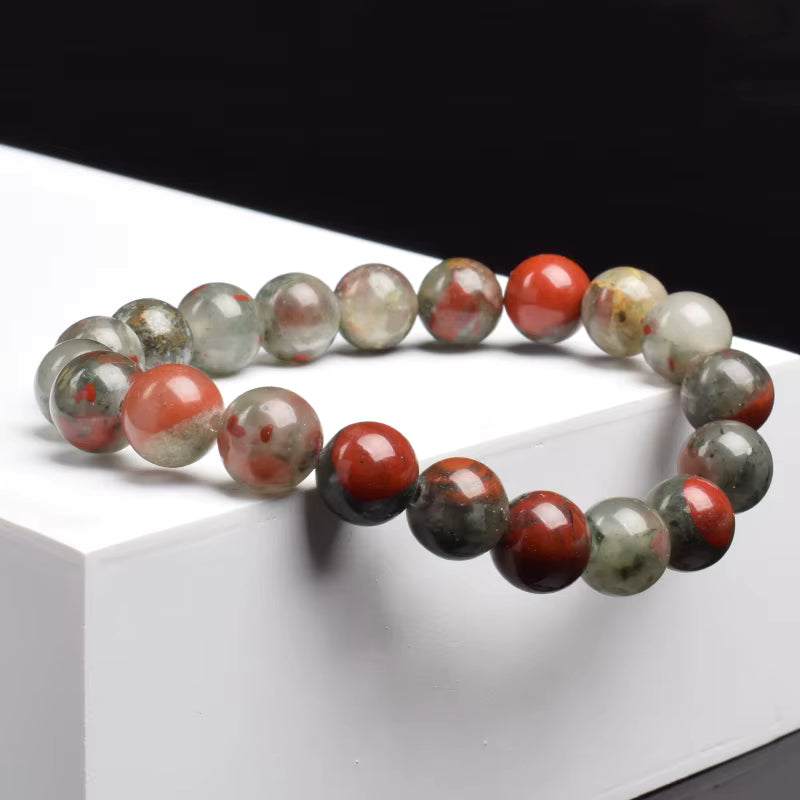 Bloodstone Beaded Bracelet Elastic Genuine Natural 6mm 8mm