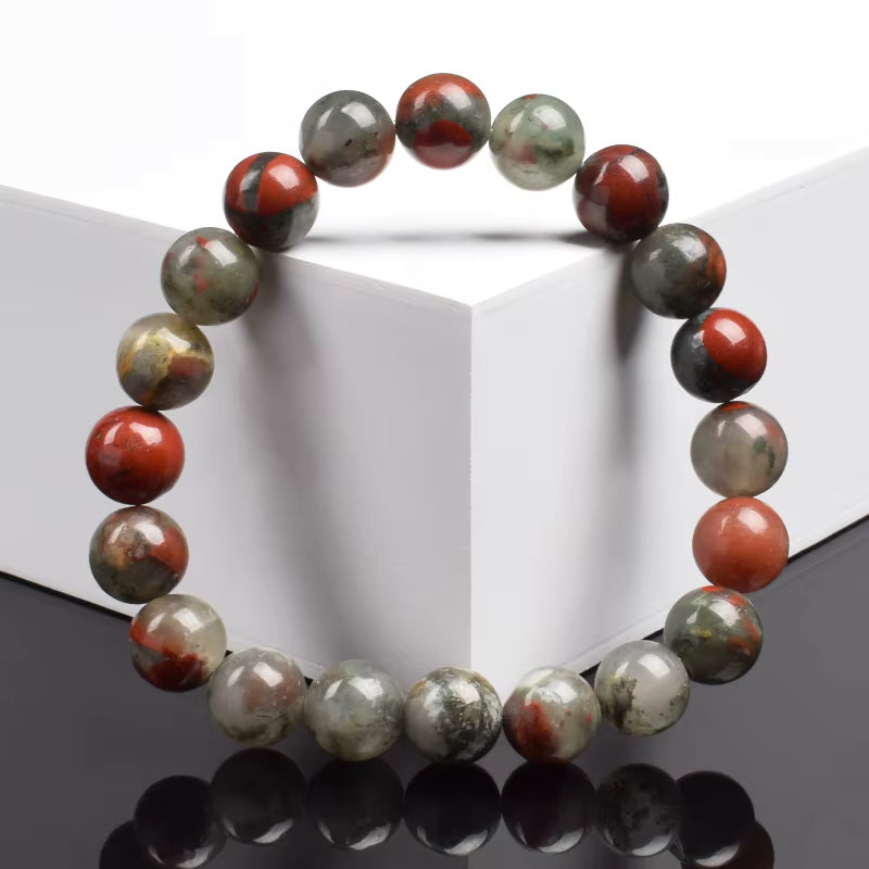 Bloodstone Beaded Bracelet Elastic Genuine Natural 6mm 8mm