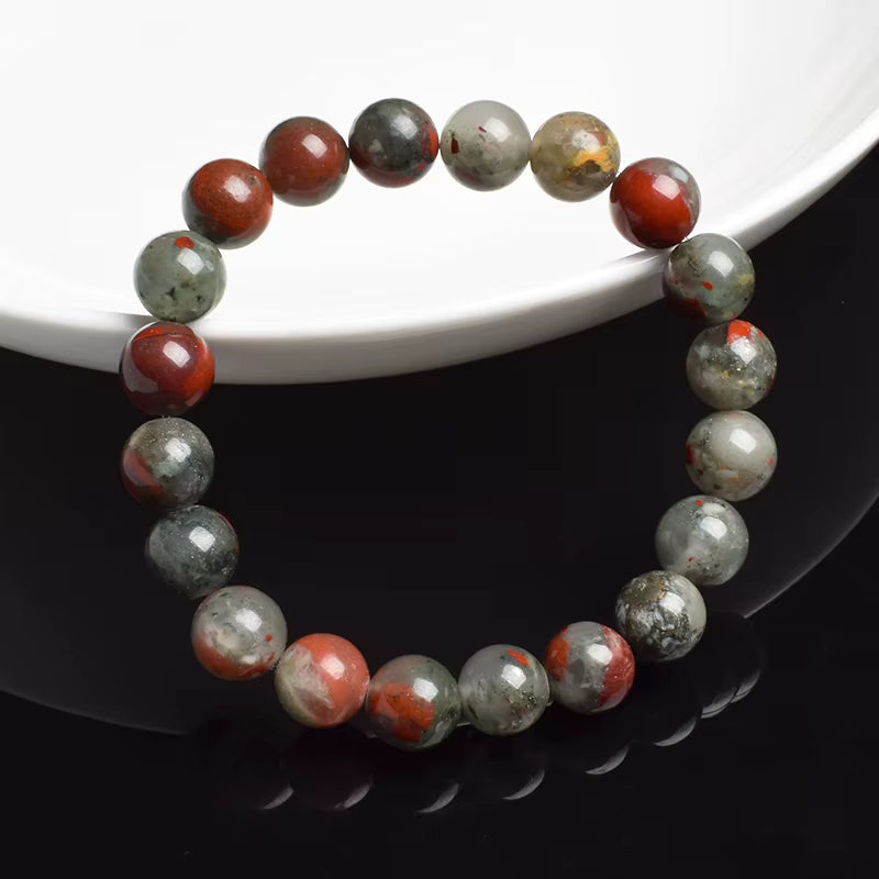 Bloodstone Beaded Bracelet Elastic Genuine Natural 6mm 8mm