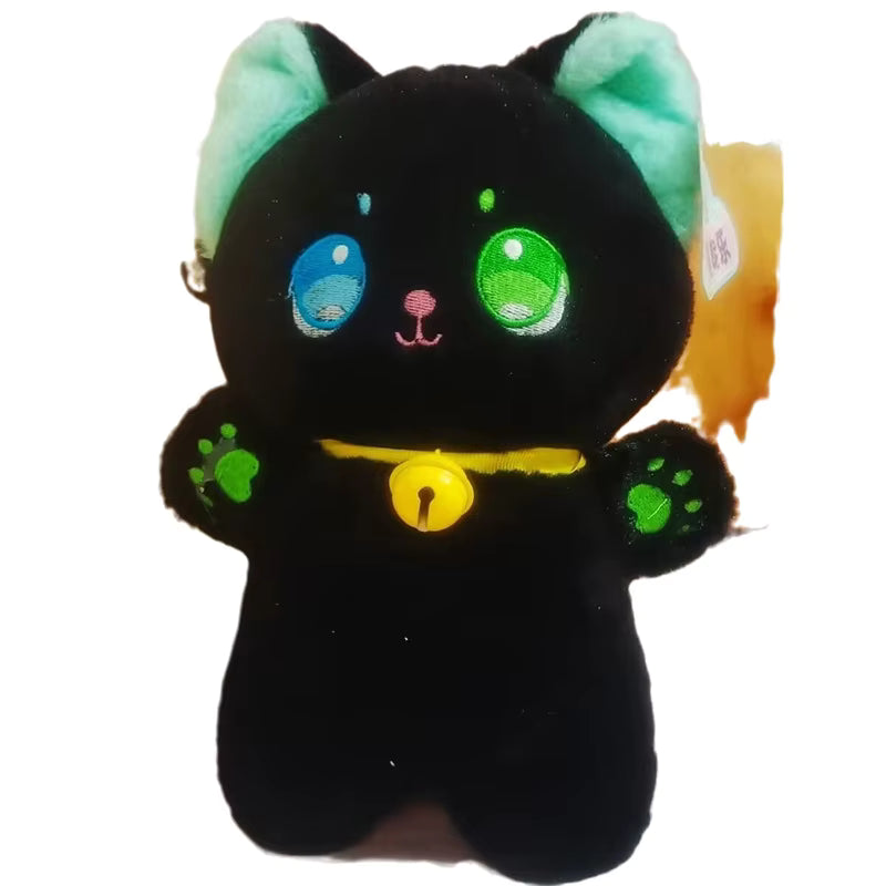 Cat Plush Toy 25cm Black and White Soft Stuffed Animal