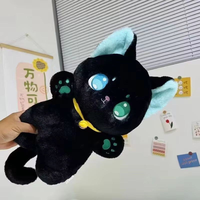 Cat Plush Toy 25cm Black and White Soft Stuffed Animal