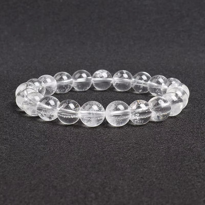 Clear Quartz Bracelet Beaded Transparent Healing Energy Boho