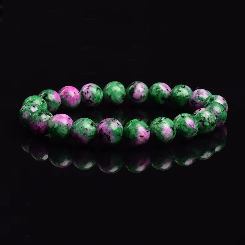 Epidote Zoisite Beaded Bracelet Natural Elastic for Women
