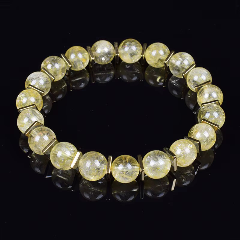 Labradorite Beaded Bracelet Grey with Golden Hematite 8mm Unisex