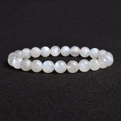 Labradorite Spectrolite Moonstone Beaded Elastic Bracelet Natural
