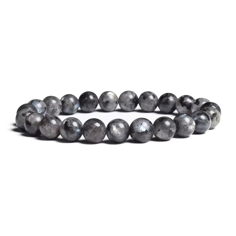 Labradorite Spectrolite Moonstone Beaded Elastic Bracelet Natural