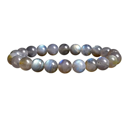 Labradorite Spectrolite Moonstone Beaded Elastic Bracelet Natural