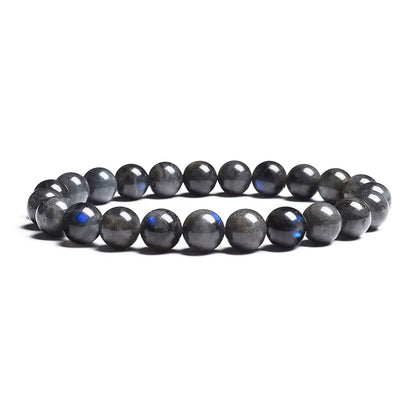 Labradorite Spectrolite Moonstone Beaded Elastic Bracelet Natural