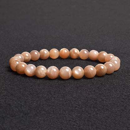 Labradorite Spectrolite Moonstone Beaded Elastic Bracelet Natural