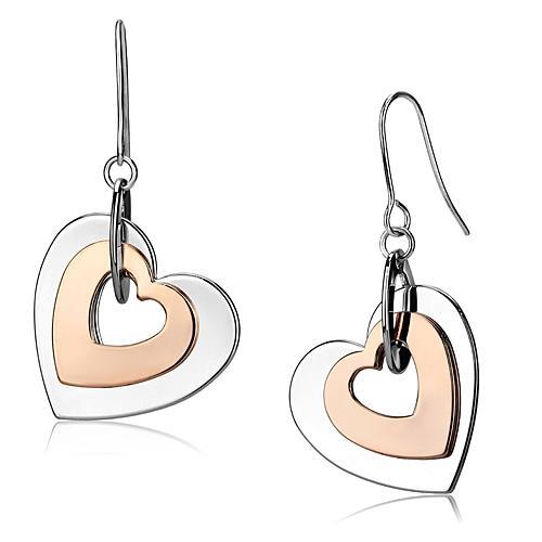 LO2675 - Rose Gold + Rhodium Iron Earrings with No Stone-0