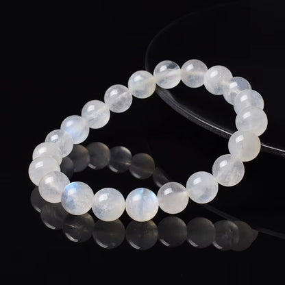 Moonstone Beaded Bracelet Genuine Blue Moonstone 6mm 8mm Elastic