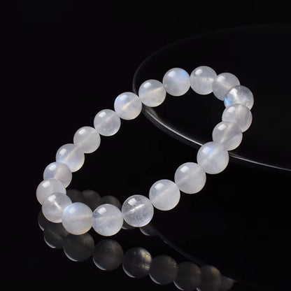 Moonstone Beaded Bracelet Genuine Blue Moonstone 6mm 8mm Elastic