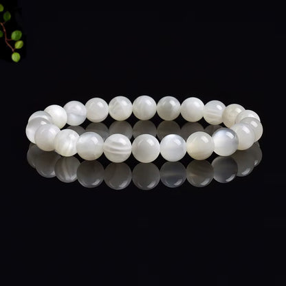 Moonstone Beaded Bracelet Genuine Blue Moonstone 6mm 8mm Elastic