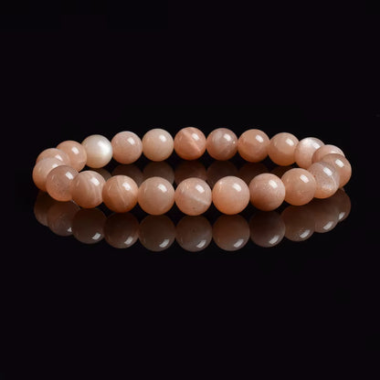 Moonstone Beaded Bracelet Genuine Blue Moonstone 6mm 8mm Elastic