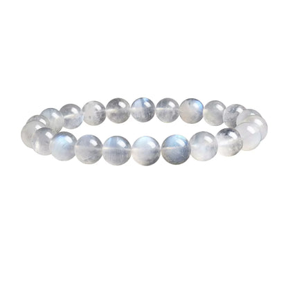 Moonstone Beaded Bracelet Genuine Blue Moonstone 6mm 8mm Elastic
