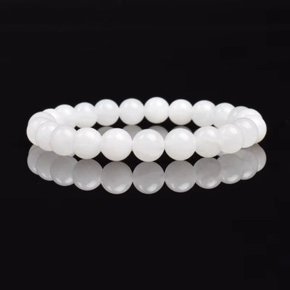 Moonstone Beaded Bracelet Genuine Blue Moonstone 6mm 8mm Elastic
