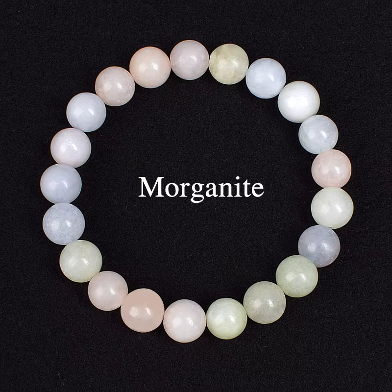 Morgan Jade and Morganite Beaded Bracelet for Women with Pink Beryl