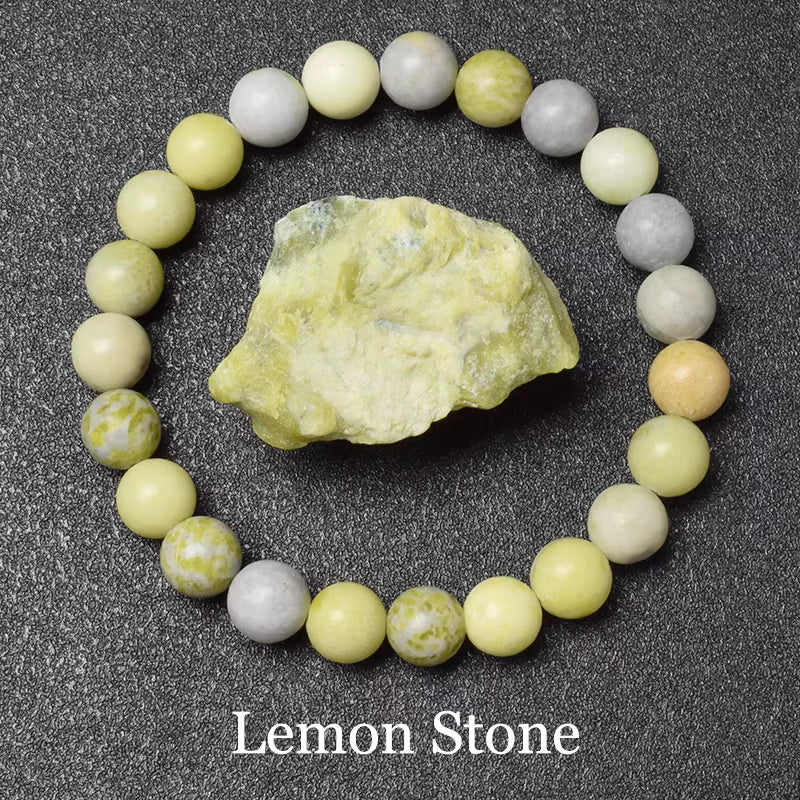 Natural Green Jade Beaded Bracelet 6mm or 8mm Elastic Cord Unisex