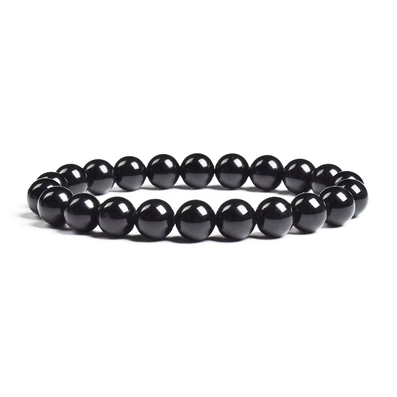 Natural Rhodolite Garnet Beaded Bracelet 6mm 8mm Elastic