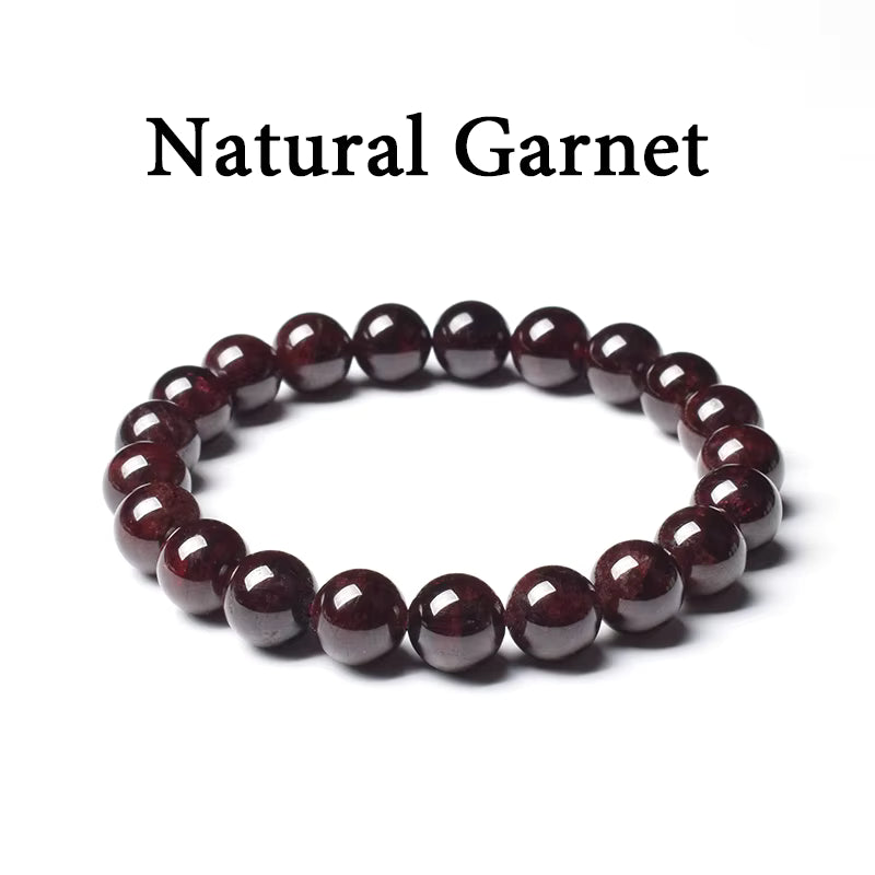 Natural Rhodolite Garnet Beaded Bracelet 6mm 8mm Elastic