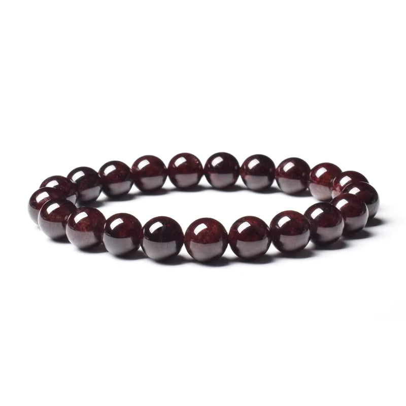 Natural Rhodolite Garnet Beaded Bracelet 6mm 8mm Elastic