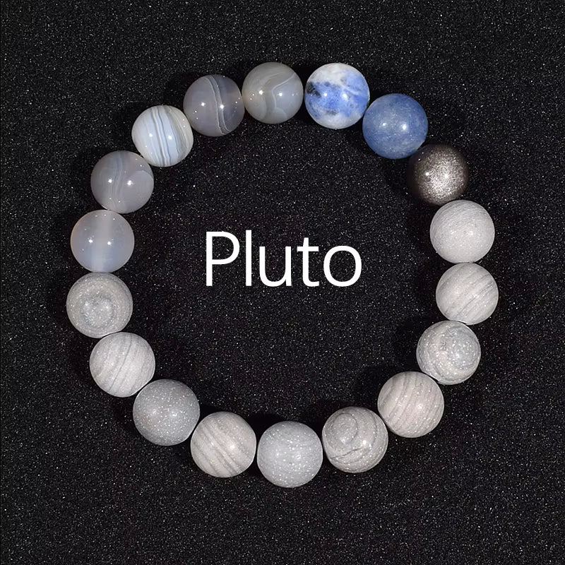 Natural Stone Beaded Bracelet Eight Planets Lava 7 Chakra Adjustable