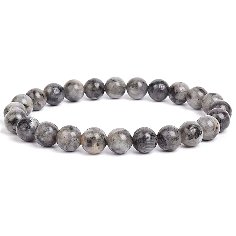 Natural Stone Beaded Bracelet Elastic Unisex Amethyst Quartz Jade Agate