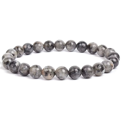 Natural Stone Beaded Bracelet Elastic Unisex Amethyst Quartz Jade Agate