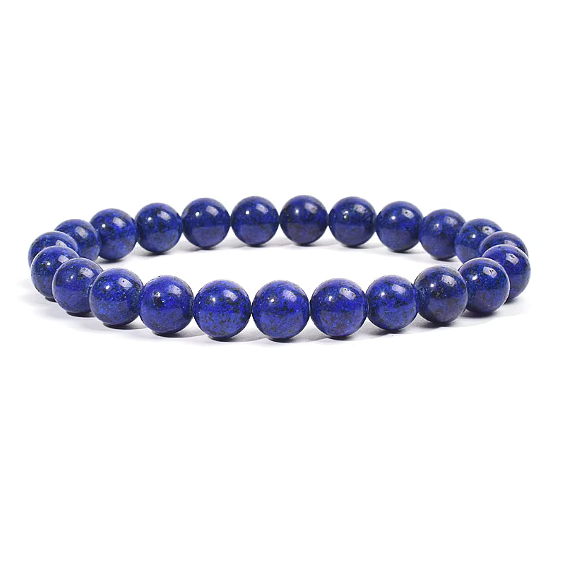 Natural Stone Beaded Bracelet Elastic Unisex Amethyst Quartz Jade Agate