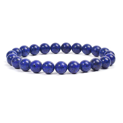 Natural Stone Beaded Bracelet Elastic Unisex Amethyst Quartz Jade Agate