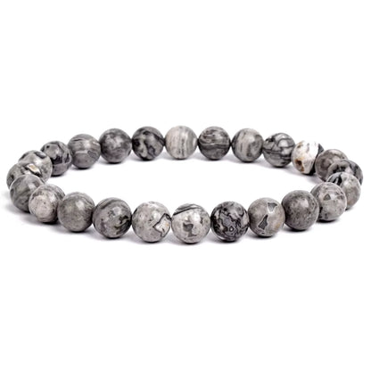 Natural Stone Beaded Bracelet Elastic Unisex Amethyst Quartz Jade Agate