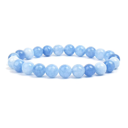 Natural Stone Beaded Bracelet Elastic Unisex Amethyst Quartz Jade Agate