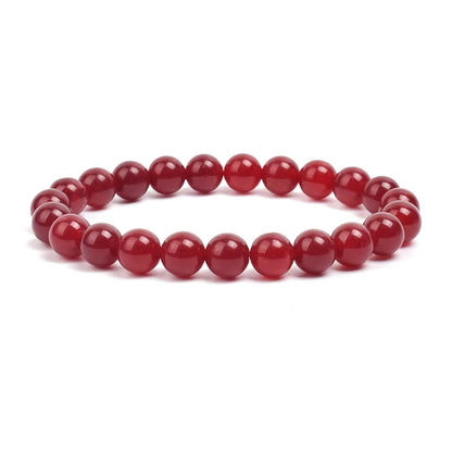 Natural Stone Beaded Bracelet Elastic Unisex Amethyst Quartz Jade Agate