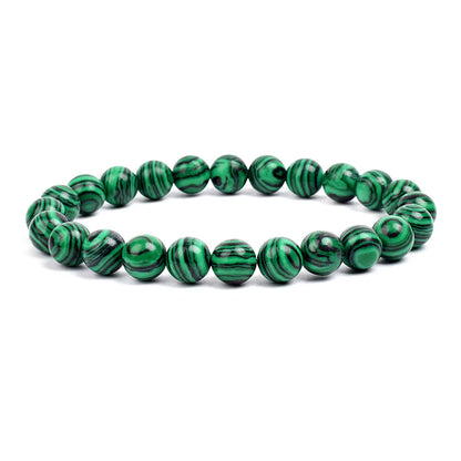 Natural Stone Beaded Bracelet Elastic Unisex Amethyst Quartz Jade Agate