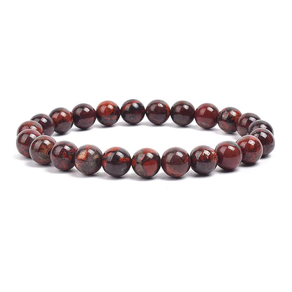 Natural Stone Beaded Bracelet Elastic Unisex Amethyst Quartz Jade Agate