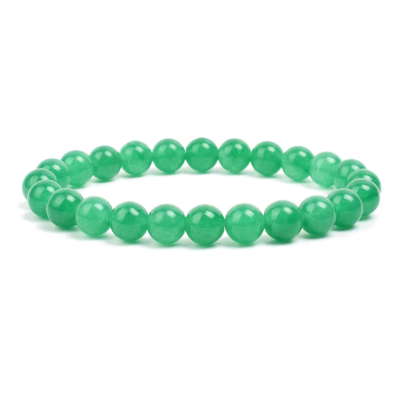 Natural Stone Beaded Bracelet Elastic Unisex Amethyst Quartz Jade Agate
