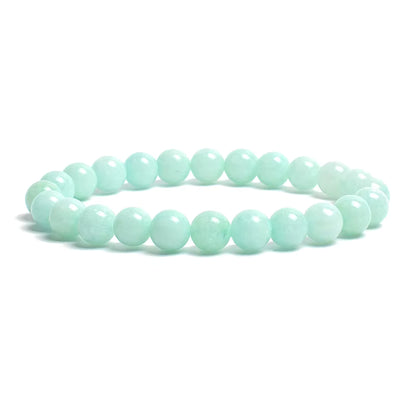 Natural Stone Beaded Bracelet Elastic Unisex Amethyst Quartz Jade Agate