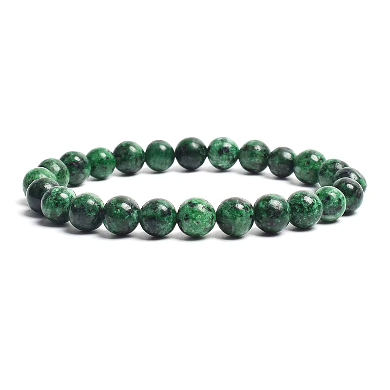 Natural Stone Beaded Bracelet Elastic Unisex Amethyst Quartz Jade Agate