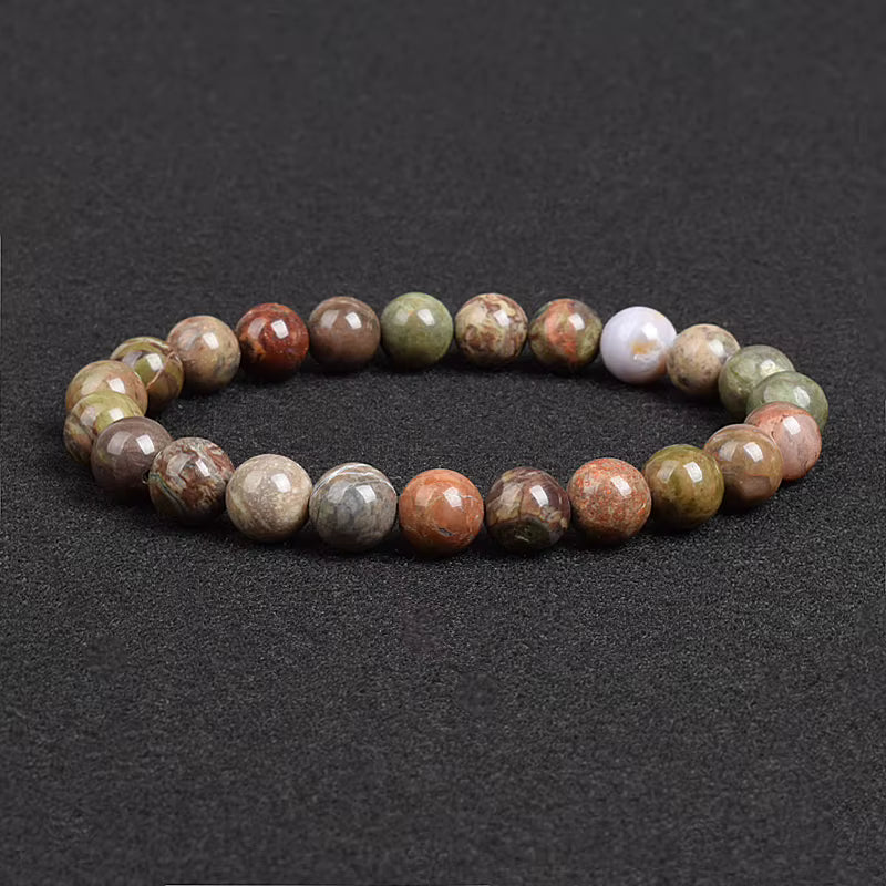 Natural Stone Bracelet Lapis Lazuli Apatite Tiger Eye 8mm Elastic