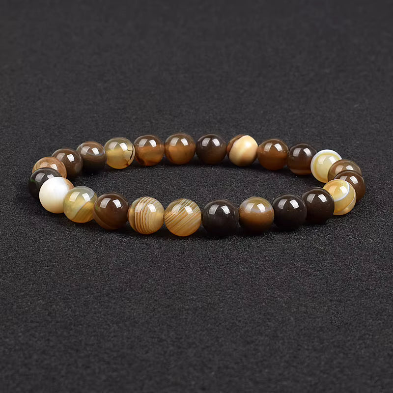 Natural Stone Bracelet Lapis Lazuli Apatite Tiger Eye 8mm Elastic