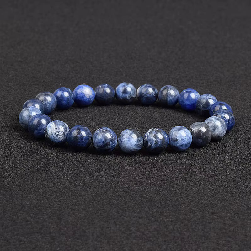 Natural Stone Bracelet Lapis Lazuli Apatite Tiger Eye 8mm Elastic