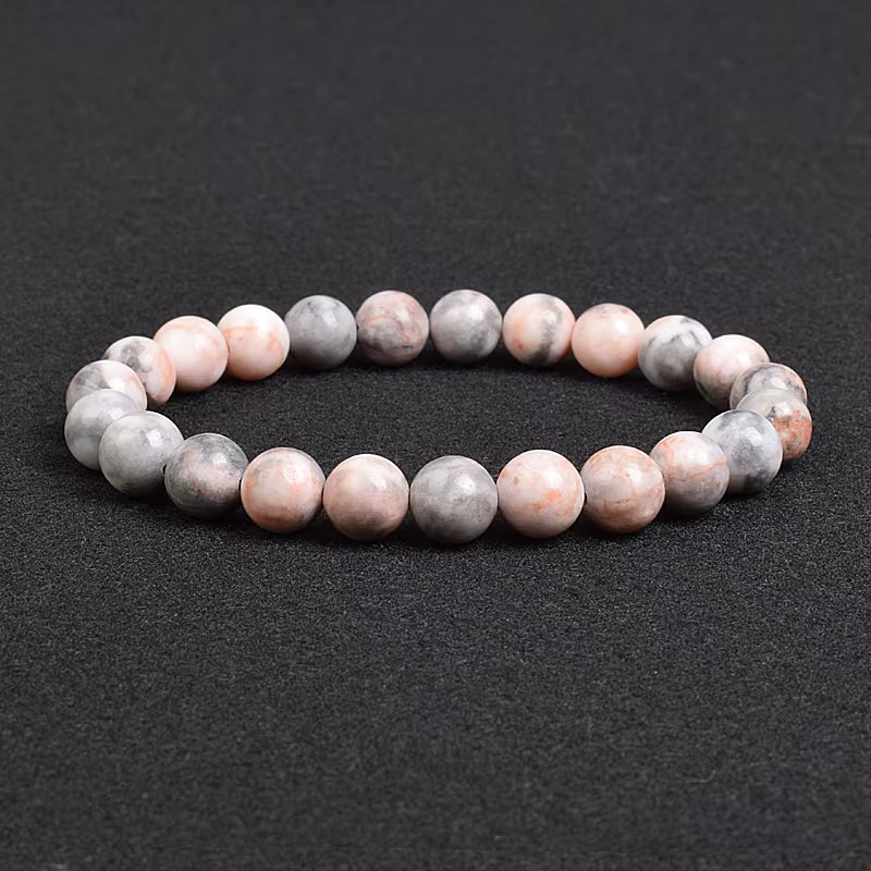 Natural Stone Bracelet Lapis Lazuli Apatite Tiger Eye 8mm Elastic
