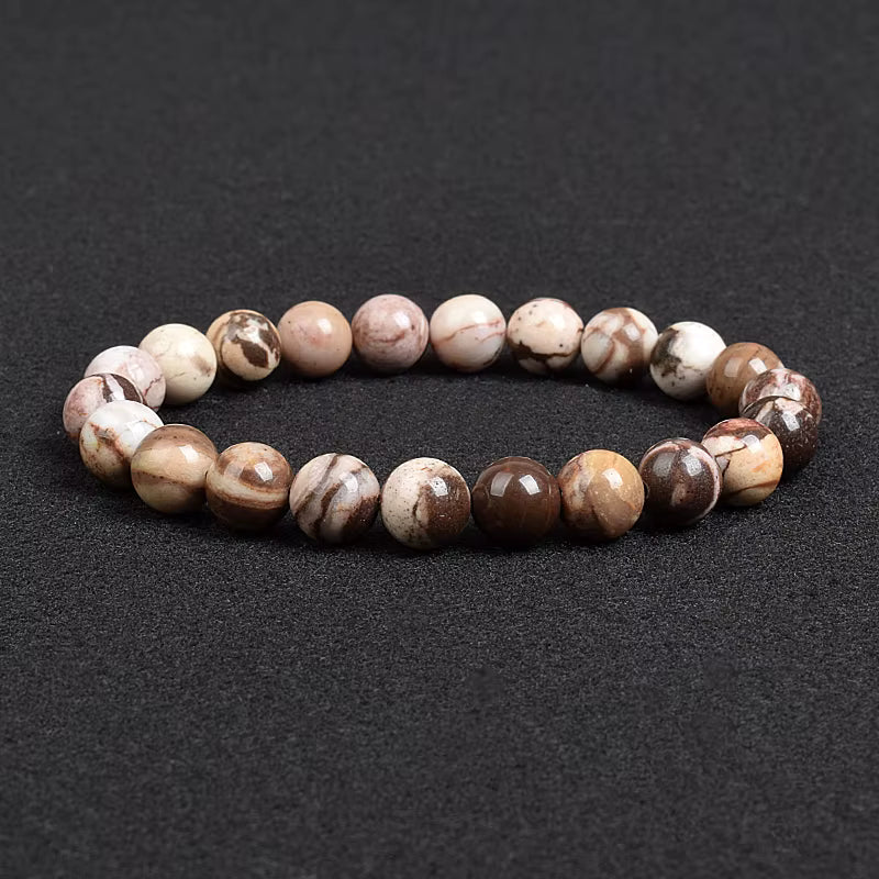 Natural Stone Bracelet Lapis Lazuli Apatite Tiger Eye 8mm Elastic