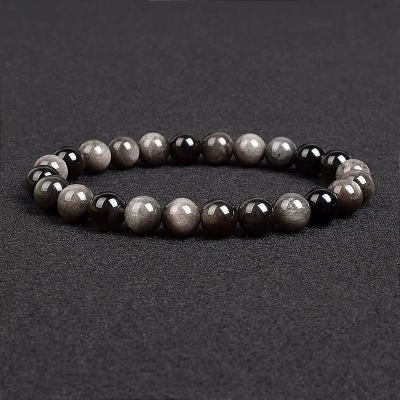 Natural Stone Bracelet Lapis Lazuli Apatite Tiger Eye 8mm Elastic