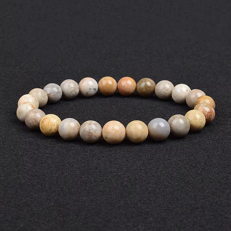 Natural Stone Bracelet Lapis Lazuli Apatite Tiger Eye 8mm Elastic