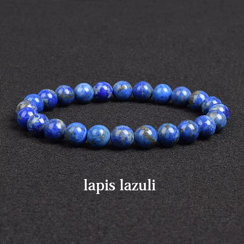 Natural Stone Bracelet Lapis Lazuli Apatite Tiger Eye 8mm Elastic