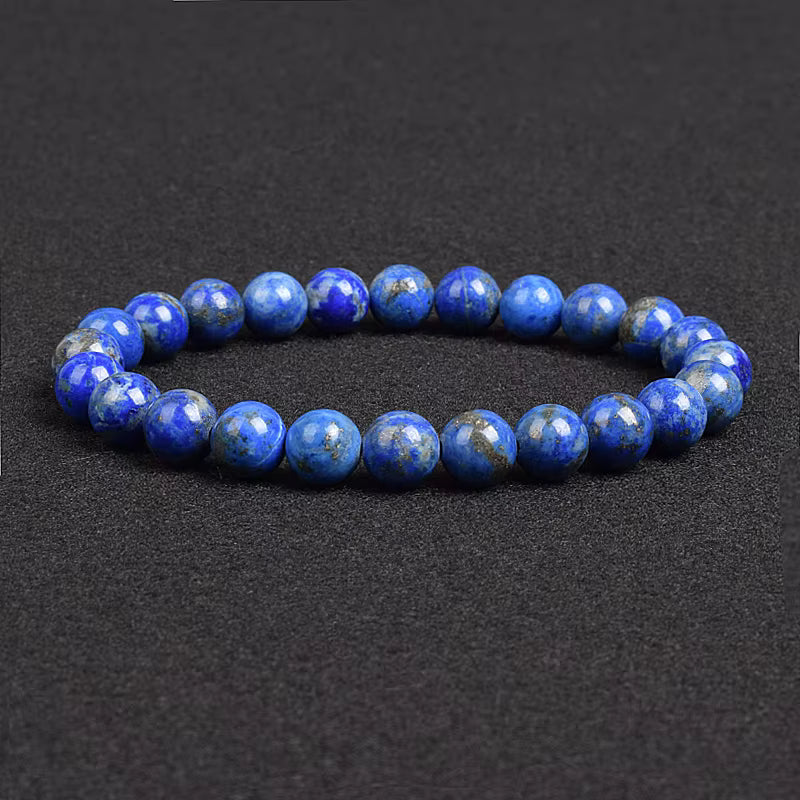 Natural Stone Bracelet Lapis Lazuli Apatite Tiger Eye 8mm Elastic