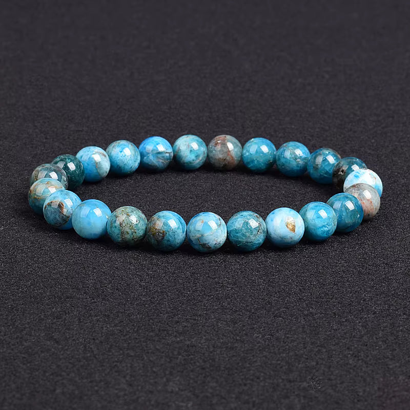 Natural Stone Bracelet Lapis Lazuli Apatite Tiger Eye 8mm Elastic